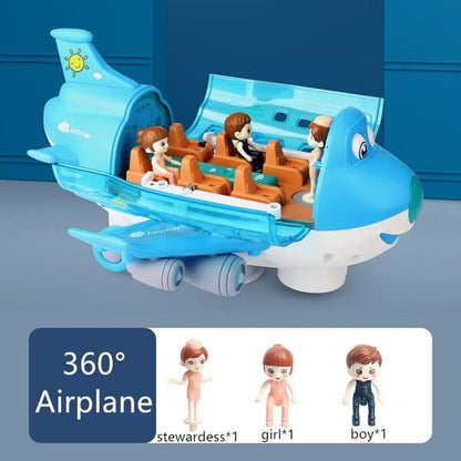 360° Rotating Gear Airplane Toy with Lights & Music