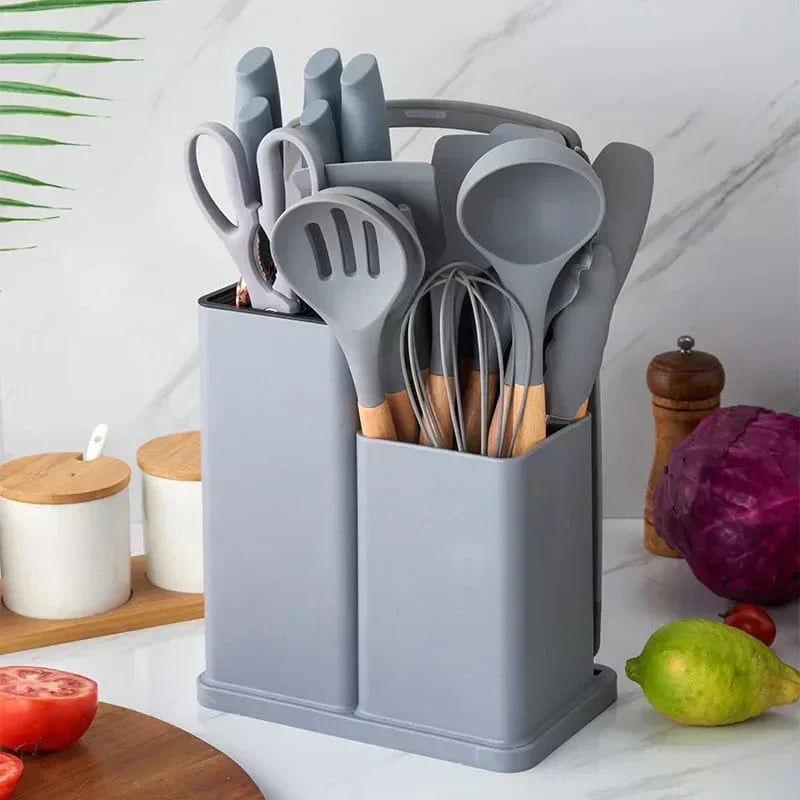 19-Piece Kitchen Utensil Set – Stainless Steel Cooking Tools